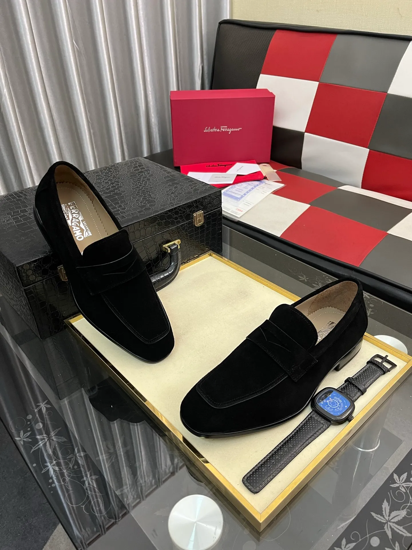 Men's shoes 💰600⌚️⌚️[Salvatore Ferragamo] Ferragamo business leather shoes, 1:1 top purchasing quality, imported selected original calfskin for the uppers, imported original soft water-dyed cowhide for the inner feet, imported original customized Italian handmade lightweight foam outsole, size: 39-44 5️⃣ options available